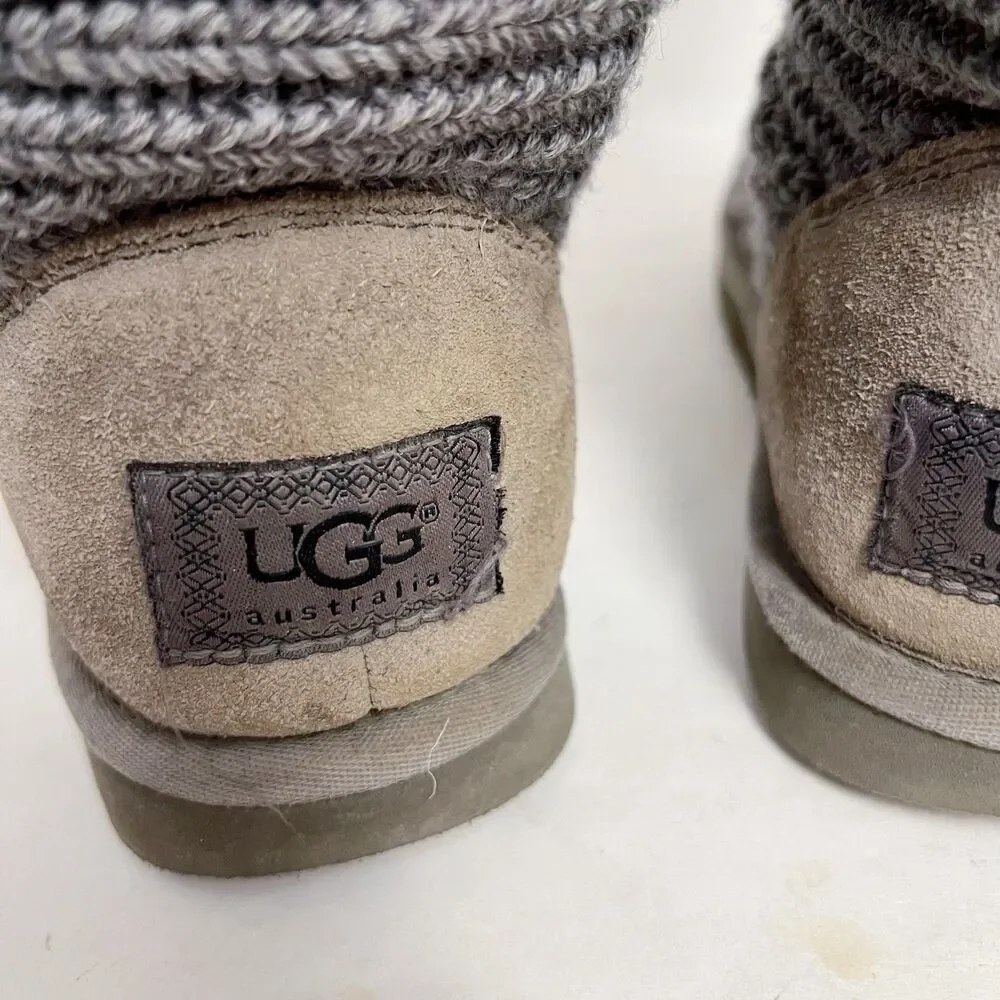 UGG Classic Cardy Knit Boot Grey Convertible Boot Women's Size 7
